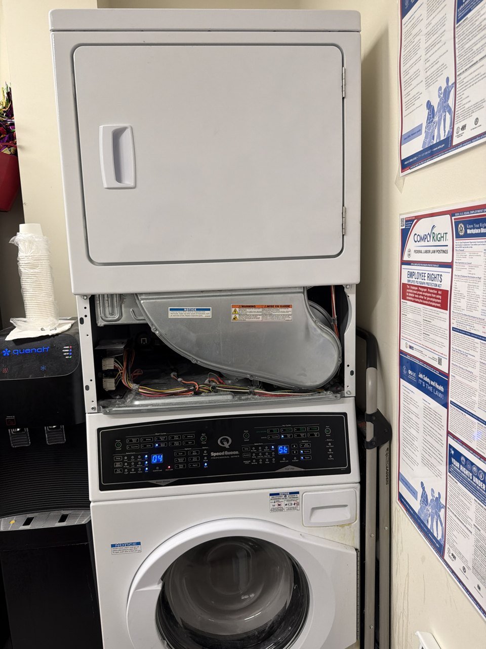 Speed Queen Commercial Stacked Dryer Repair in Pleasanton, CA